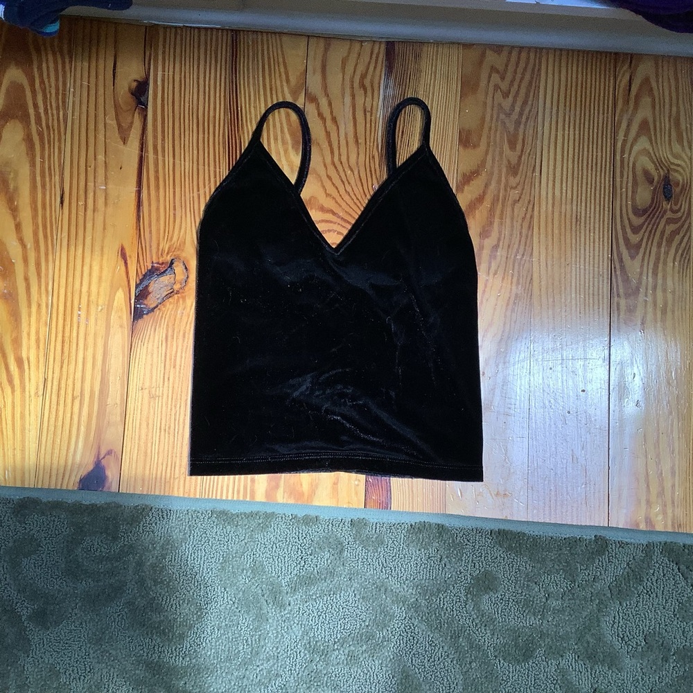 (Bin 4) Brandy Melville black velvet v-neck tank top